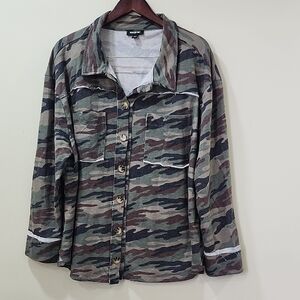 Society Camouflage Button-Up Camisole